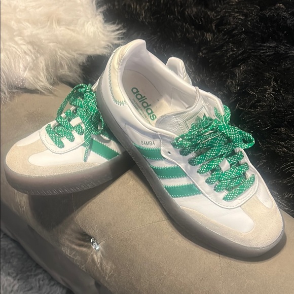 adidas Samba Sneakers - White and Green - Picture 1 of 6